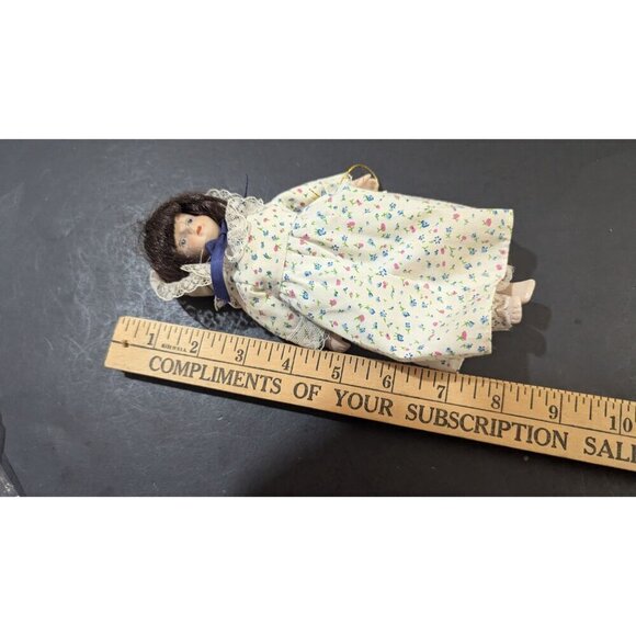 Gorham Doll Of The Month "September" Porcelain Collectible gingham dress with ta - Picture 8 of 8